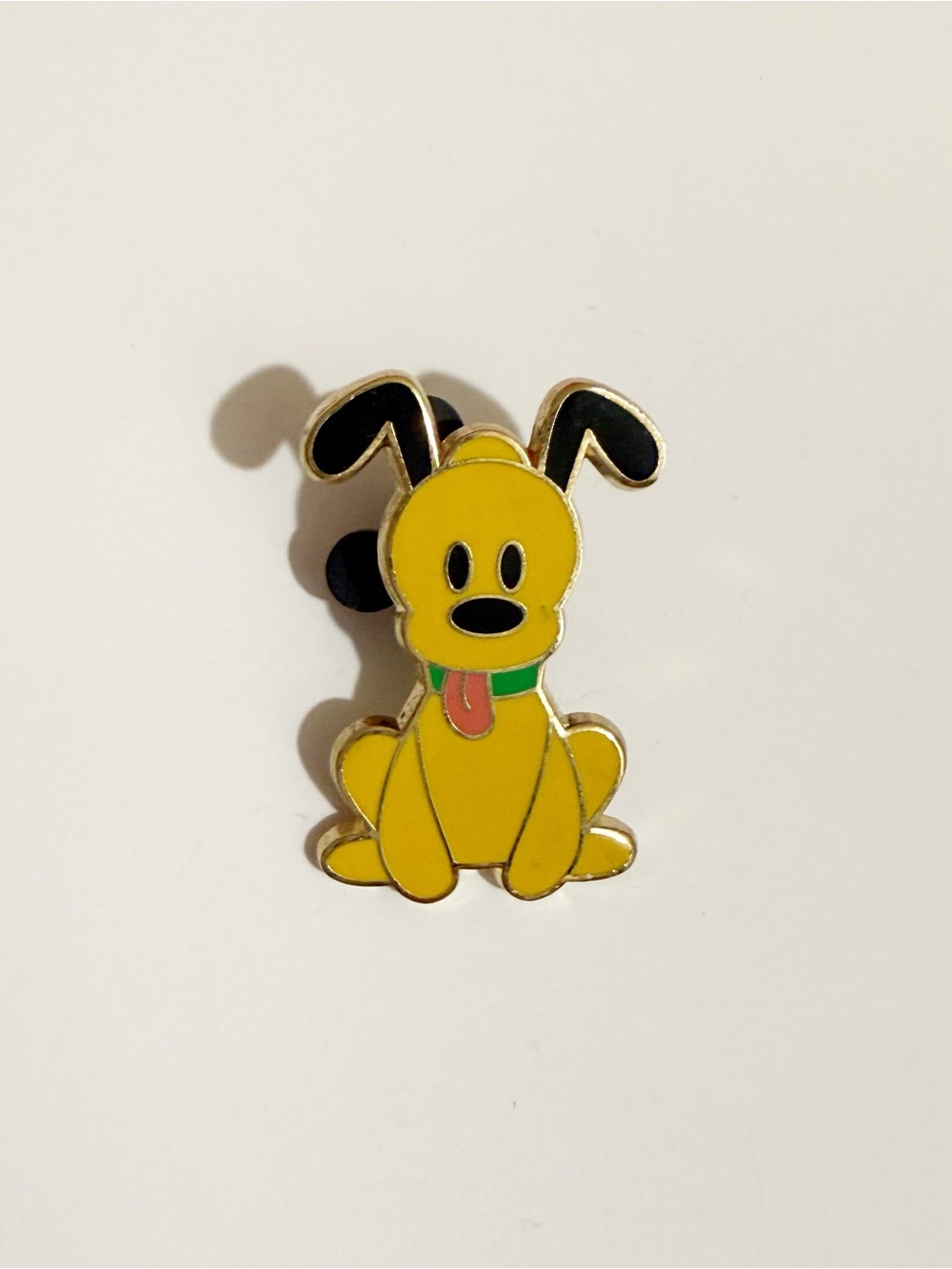 Disney Yellow Pluto Dog Enamel Pin with Green Collar